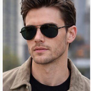 Ray-Ban RB3517 Black Aviator Sunglasses G-15 Lenses Italy Full Set